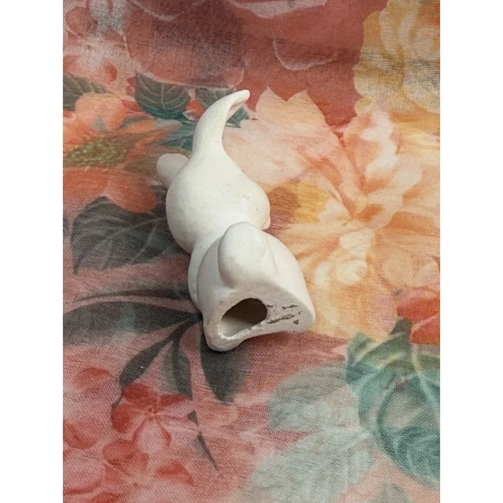 Vintage Ceramic White Bunny Rabbit Figurine Blue‎ Eyes Mini 2.5